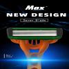 Max- X7 Series Men Razors Blades 7 Swiss Army Knife like Blades, with Aloe Comfort Strip, Pivoting Head and Optimal Shave indicator. Ergonimic Handle for Superior Handle Control, 2 Pack. view 2