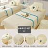 Beige,70x190cm/27.5x74.8in,Fleece Massage Table Cover with Face Hole,Elastic Washable Massage Bed Sheets Large Beauty Massage Couch Cover Suitable for Salons SPA and Therapists view 2