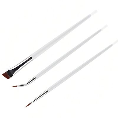 3pcs Precise Angled Eyeliners Brush Set For Stylish Eye Makeup Soft Synthetic Bristles For Beginners And Professional