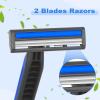 Fafortune Disposable Twin Blade Razors in Bulk, Individually Wrapped - Clear Safety Cap, For Homeless, Hotel, Airbnb, Travel (pack of 50,blue) view 3