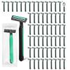 Fafortune Disposable Twin Blade Razors in Bulk, Individually Wrapped - Clear Safety Cap, For Homeless, Hotel, Airbnb, Travel (pack of 200,green) view 1