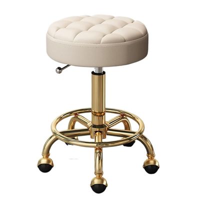Adjustable Rotating Stool Chair with Rolling Wheels, Ergonomic PU Leather, for Salon, Spa, Tattoo, Beauty Studio