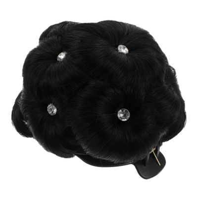 CALLARON Synthetic Hair Bun with Claw Clip Dazzling Rhinestone Elegant Chignon Extension for Women for Bridal Updos and Special Occasions
