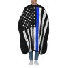 Back The Blue Thin Blue Line Flag American Police Support Barber Cape with Adjustable Buckle Hair Cutting Salon Cape for Unisex, Perfect for Hairstylists view 1