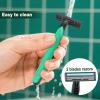 Fafortune Disposable Twin Blade Razors in Bulk, Individually Wrapped - Clear Safety Cap, For Homeless, Hotel, Airbnb, Travel (pack of 400,green) view 3