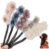 5Pcs Hair Bun Maker Elegant Styling Sweet 3 Flower Lazy Hair Curler Comfortable Non-fall 5 Colors Bun Clip for Women & Girls view 1