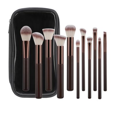 11 Pieces Makeup Brush Set Travel Cosmetic Brushes With Soft Bristles and Ergonomic Handle for Face And Eye Makeup Needs