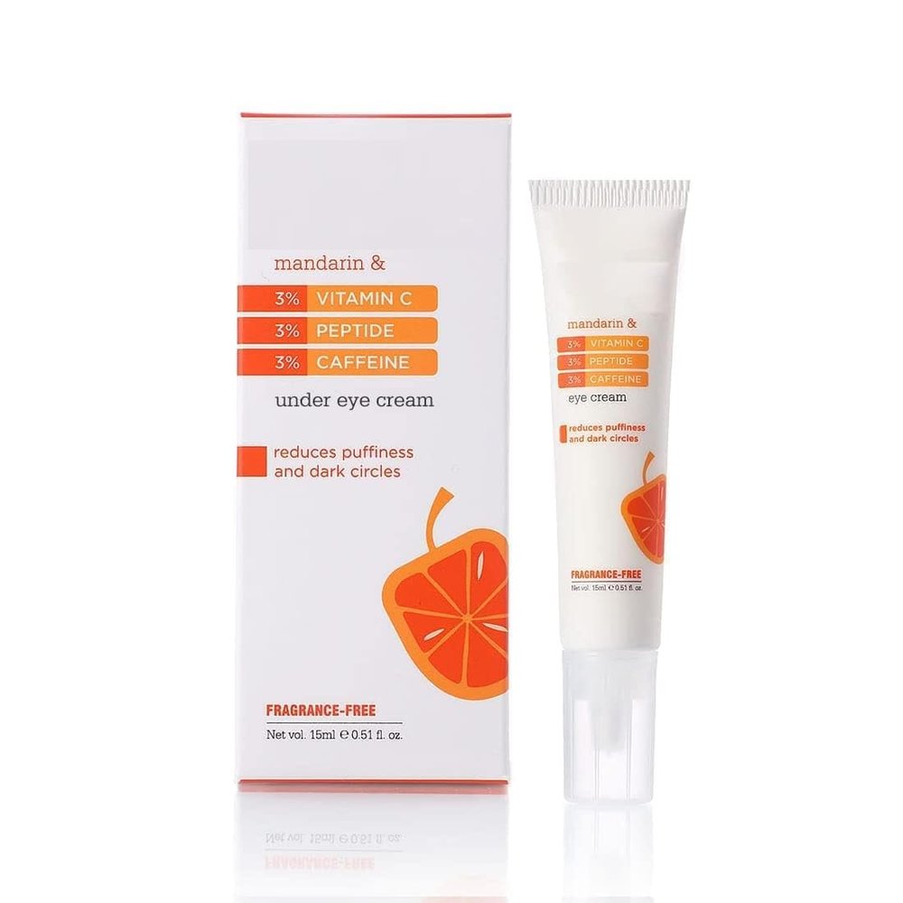 KP 3% Vitamin C 3% Peptide & 3% Caffeine Eye Cream | Reduces Puffiness & Dark Circles | Improves Firmness & Elasticity, 15ml.0.50floz (pack of 1)