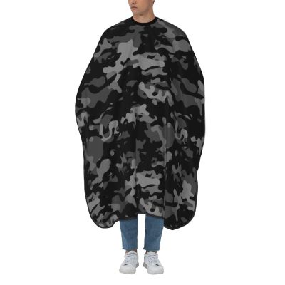 Camouflage Black Camo Barber Cape with Adjustable Buckle Hair Cutting Salon Cape for Unisex, Perfect for Hairstylists