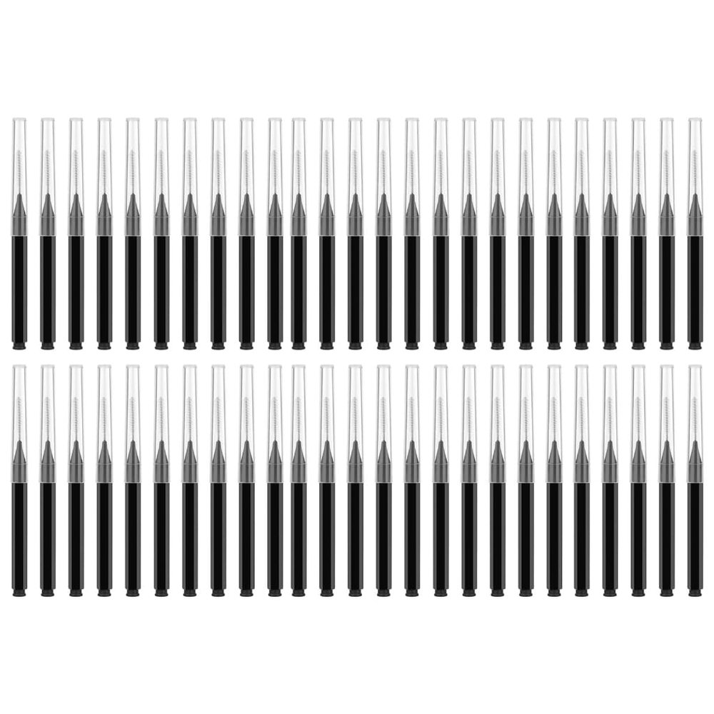 50 Pieces Micros Eyebrow Spoolie Brush with Caps Brow Lamination Tool Eyelash Brush Multifunctional Micros Lash Comb