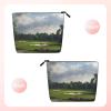 Gdshjklw Linen Makeup Bag For Women, Waterproof Travel Cosmetic Organizer Lightweight Zipper Travel Toiletry Bag Organizer Golf Course Makeup Brushes Storage Bag view 2