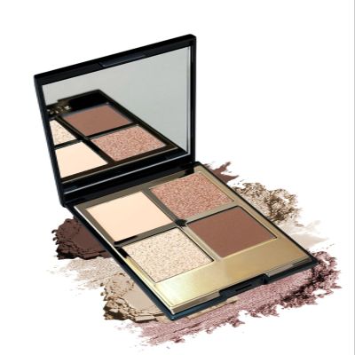 4 Colors Brown Eyeshadow Palette, Matte Shimmer Eye Shadow, Highly Pigmented Long Lasting Waterproof Eye Shadow Palette Makeup, Sombras Para Ojos, Facial Beauty Eyeshadow Makeup Gift for Woman 04