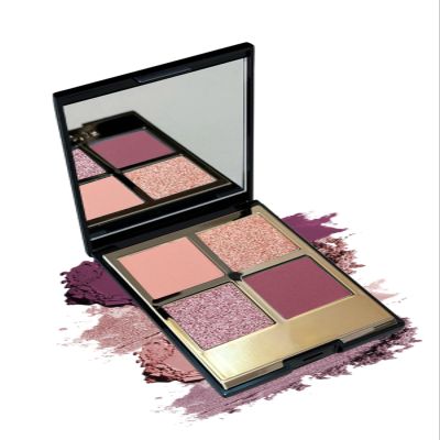 4 Colors Eyeshadow Palette, Matte Shimmer Eye Shadow, Highly Pigmented Long Lasting Waterproof Eye Shadow Palette Makeup, Sombras Para Ojos, Facial Beauty Plum Mauve Eyeshadow Makeup Gift for Woman 03