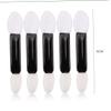 50pcs Disposable Double Ended Sponge Eye Shadow Applicators Dual Sided Eyeshadow Brush Sponge Tipped Oval Makeup Applicator Black Handle view 2