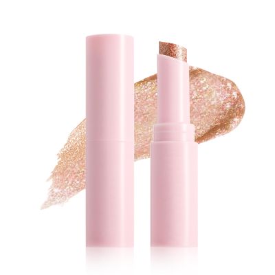 Caedelfly Multi-use Jelly Eyeshadow Stick, 2-in-1 Shimmer Gold Eyeshadow Highlighter Stick, Eye Glitter Sticks, Long Lasting Easy to Use and Blend Facial Makeup for Eye and Face, Gift for Women 06