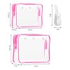 2 Pack Clear Inner Pouch Tote Bag with 2 Insert Hooks for B O G G Bag, Divider Storage for Travel Cosmetic Makeup Clean Organizer (2, Pink) view 2