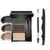 Eyebrow Powder Makeup Kit, 3 in 1 Eyebrow Kit, Brow Powder Palette Waterproof Long-Lasting, Grey Brown Beige Brow Filler, Fill & Sculpt Full Eyebrow Kit for Women, With Mirror, Brush & Razor Set 03 view 1