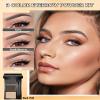 Eyebrow Powder Makeup Kit, 3 in 1 Eyebrow Kit, Brow Powder Palette Waterproof Long-Lasting, Grey Brown Beige Brow Filler, Fill & Sculpt Full Eyebrow Kit for Women, With Mirror, Brush & Razor Set 03 view 2