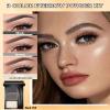 Eyebrow Powder Makeup Kit, 3 in 1 Eyebrow Kit, Brow Powder Palette Waterproof Long-Lasting, Black Brown White Brow Filler, Fill & Sculpt Full Eyebrow Kit for Women, With Mirror,Brush & Razor Set 01 view 2
