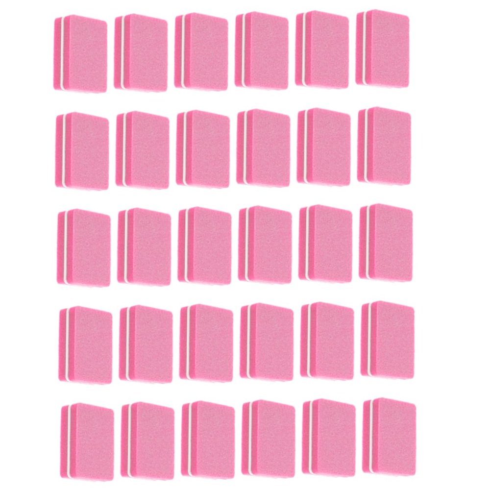 Beaupretty 50pcs Sponge Nail Files for Polishing and Shaping Mini Nail Buffer Blocks for Professional Pedicure and Manicure Pink
