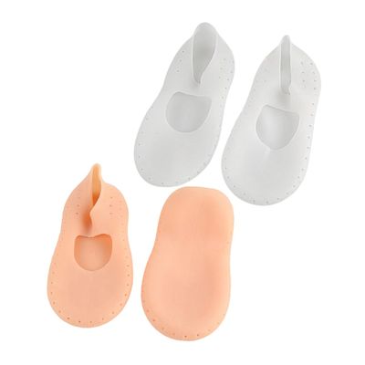 DEARMAMY 2pair Silicone Lined Moisturizing Socks for Women Breathable Invisible Ankle Socks Non-Slip Gel Discreet Skin Tone Gel Spa