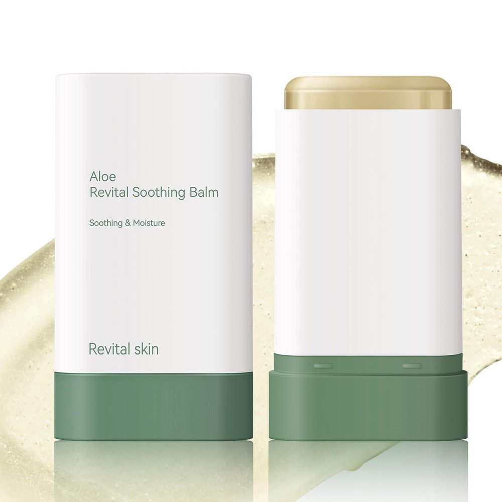gcdat Aloe Vera Gel Stick, Aloe Revital Soothing Balm Stick, Deeply Moisturizingfor Dry Skin, Soothing & Rapairing after Sun, Pure Aloe Vera Gel for Face & Body, 0.53 Oz