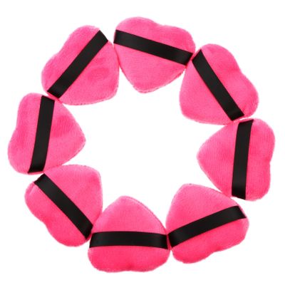BAZEITFLOW 8pcs Heart Shape Makeup Puff Soft Cosmetic Cushions for Loose Powder Application for Blending Setting Makeup Lightweight Portable with Strap