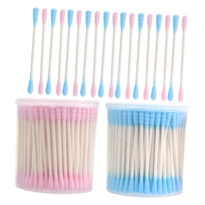 GALPADA 400Pcs Makeup Swabs Double Head Cotton Swabs for Eyelash Cleaning Makeup Removal for Women Efficient Convenient Cleaning Tool