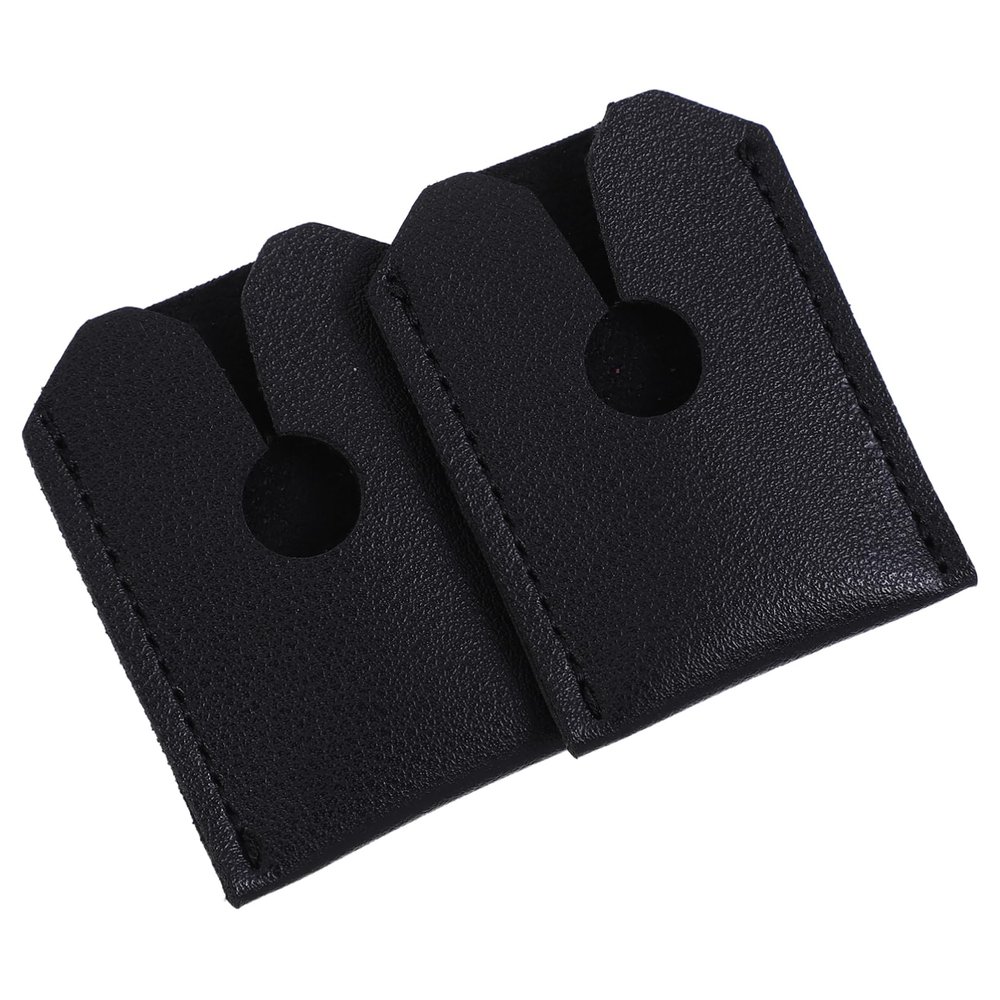 Ipetboom Leather Razor Head Cover Sleeve 2pcs Portable Protective Cover for Safety Razors Travel Case for Mens Shaving Supplies