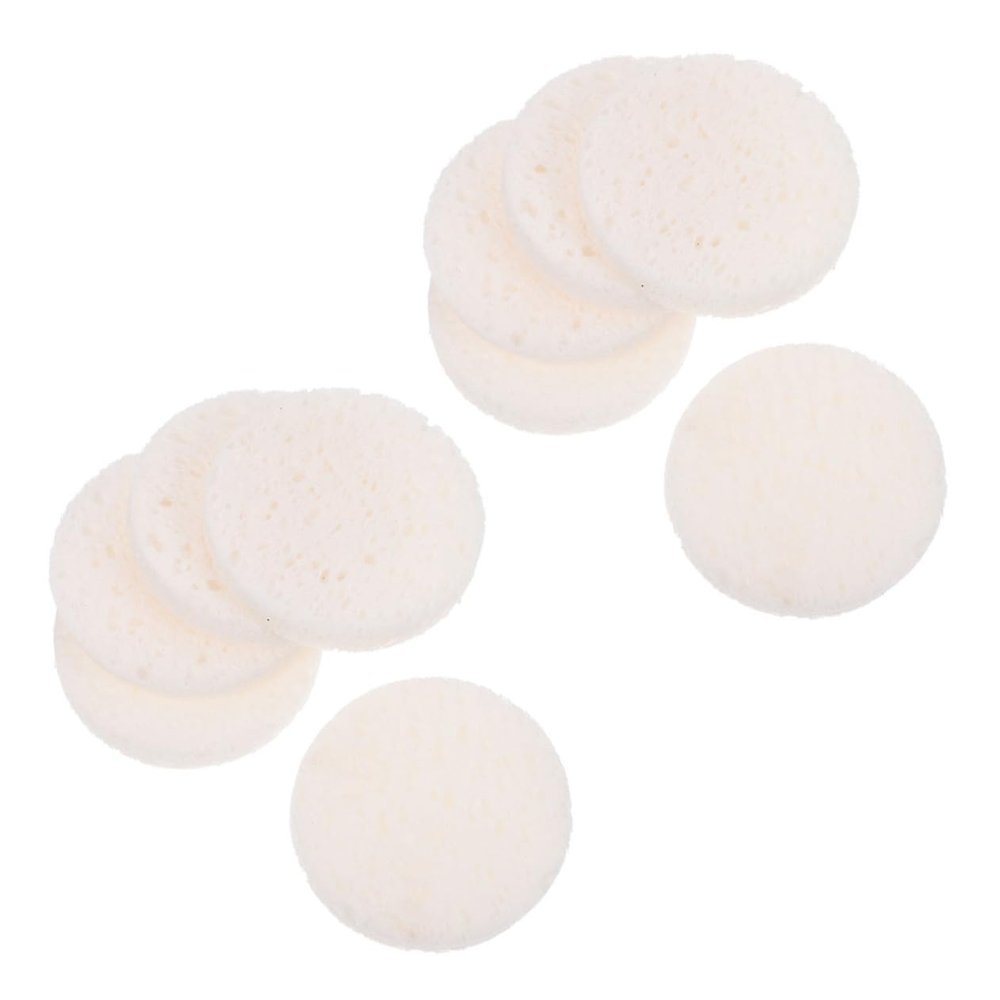 BAZEITFLOW 40pcs Compact Powder Puff Simple Rounded Makeup Pad Comfortable Cosmetics Puff for Smooth Application for Foundation and Blusher Makeup Accessories for Daily Use
