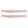 PartyKindom 2pcs Curved Stainless Steel Tweezers for Eyelash Extensions Precision Applicator Clips for Makeup Craft and Repairing Comfortable Design for Professional Personal Use view 1