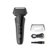 Supercap - Portable Foil Shaver for Men, Electric Razor, Rechargeable Travel Facial Hair Groomer with Pop Up Trimmer, Waterproof Wet & Dry, 3-Blade, LED Display (Black) view 1