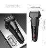 Supercap - Portable Foil Shaver for Men, Electric Razor, Rechargeable Travel Facial Hair Groomer with Pop Up Trimmer, Waterproof Wet & Dry, 3-Blade, LED Display (Black) view 4