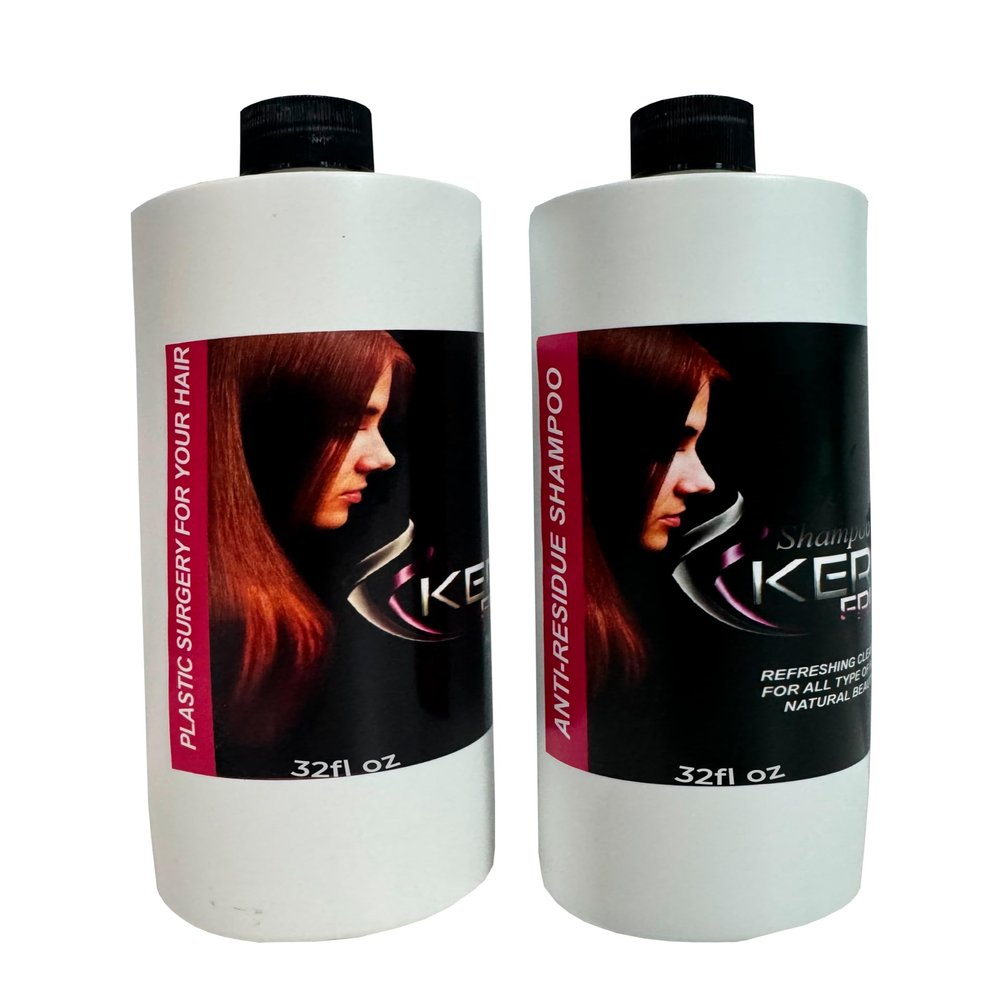 Brazilian HAIR SURGERY reatment Hair Liss Kit 32oz/960ml - At Home Keratin Treatment Smoothing and Straightening - Keratina para Alisar el Pelo - For All Hair Types Cirugia Capilar para el cabello