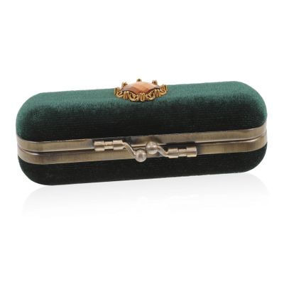 Beavorty Portable Lipstick Organizer Case Vintage Copper Velvet Lipstick Holder for Women Travel Cosmetic Pouch Easy Access for Lip Balm and Lip Gloss