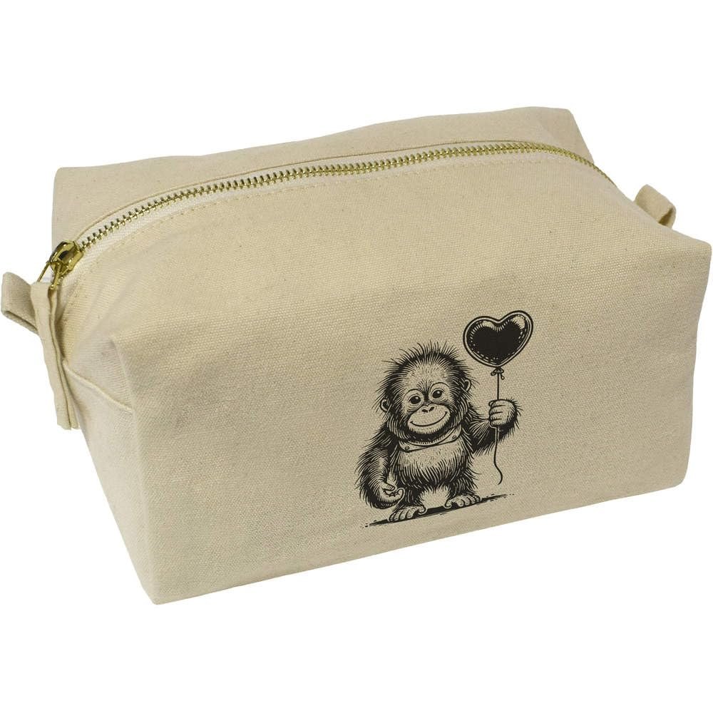 Azeeda 'Sweetheart Baby Orangutan' Canvas Wash Bag/Makeup Case (CS00042273)