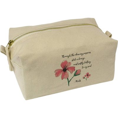 Azeeda 'Through The Dancing Poppies Stole A Breeze' Canvas Wash Bag/Makeup Case (CS00044351)