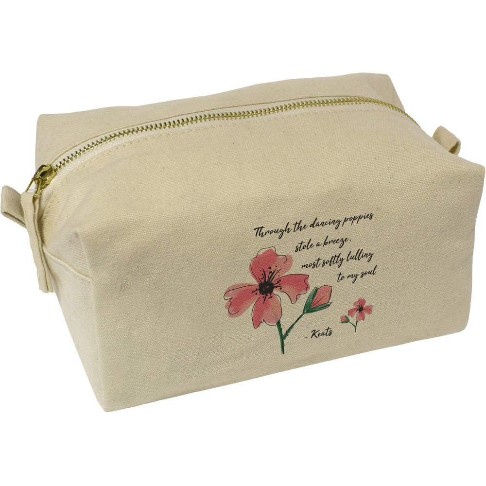 Azeeda 'Through The Dancing Poppies Stole A Breeze' Canvas Wash Bag/Makeup Case (CS00044351)