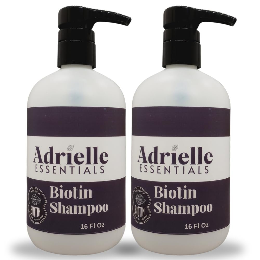 Adrielle Essentials Wild Blackberry Vanilla Scented Biotin Hair Shampoo, 16 Oz (2 Pack)