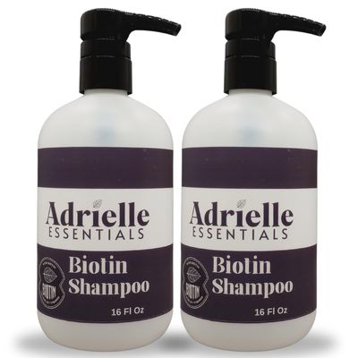 Adrielle Essentials Sweet Amber Woods Scented Biotin Hair Shampoo, 16 Oz (2 Pack)