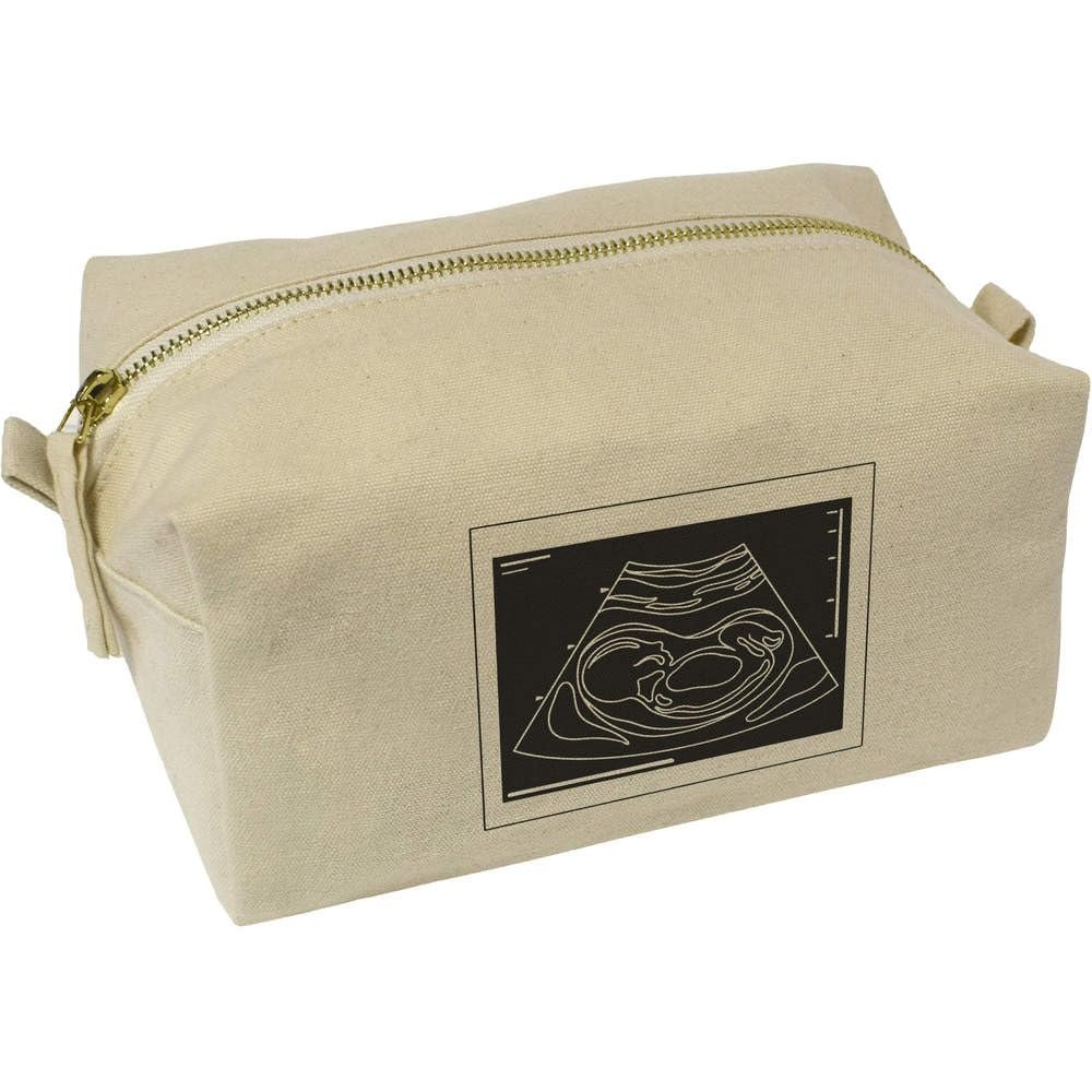 Azeeda 'Ultrasound Baby Photo' Canvas Wash Bag/Makeup Case (CS00043623)