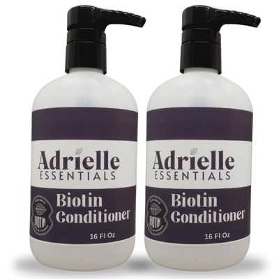 Adrielle Essentials Black Currant & Sandalwood Scented Biotin Hair Conditioner, 16 Oz (2 Pack)