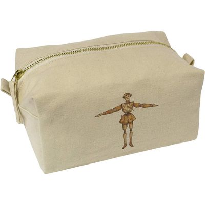 Azeeda 'Vintage Wooden Puppet' Canvas Wash Bag/Makeup Case (CS00043475)