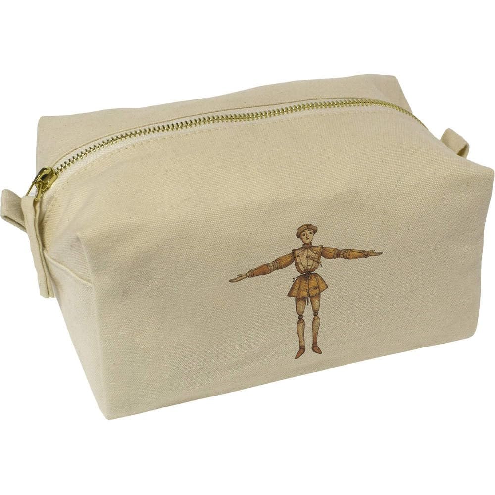 Azeeda 'Vintage Wooden Puppet' Canvas Wash Bag/Makeup Case (CS00043475)