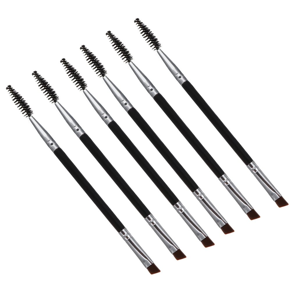 Beaupretty 6Pcs Dual Ended Eyebrow and Eyelash Brush Portable Spoolie and Eyebrow Applicator for Eye Makeup Birthday Makeup Lovers