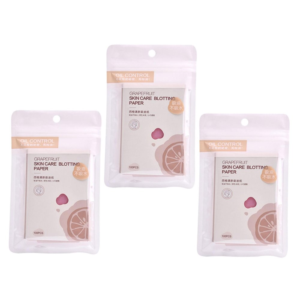 Healvian 3bags Face Oil Absorbing Sheets Gentle Blotting Papers for Oily Skin Portable Facial Tissue with Grapefruit Scent for Quick Oil Control Anytime