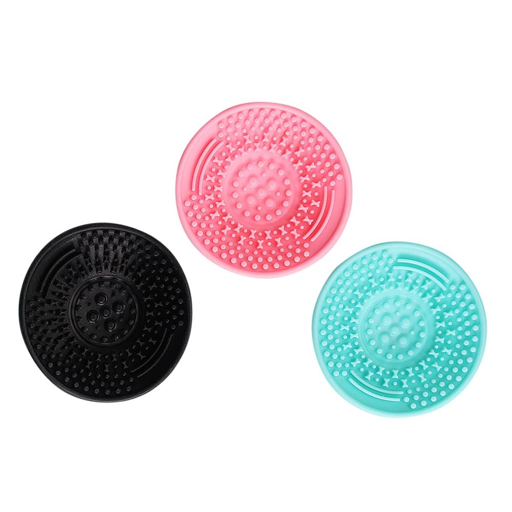 Beaupretty 3Pcs Makeup Brush Cleaning Mat Silicone Rinsing Pads for Efficient Makeup Tool Care Includes Colors for Brushes Sponges More