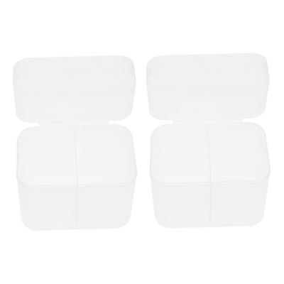 FOYTOKI Cotton Pad Storage Box Set of 2 Nail Art Cotton Organizer Sturdy Acrylic Nail Storage Container for Manicure Tools for Salon and Home Use
