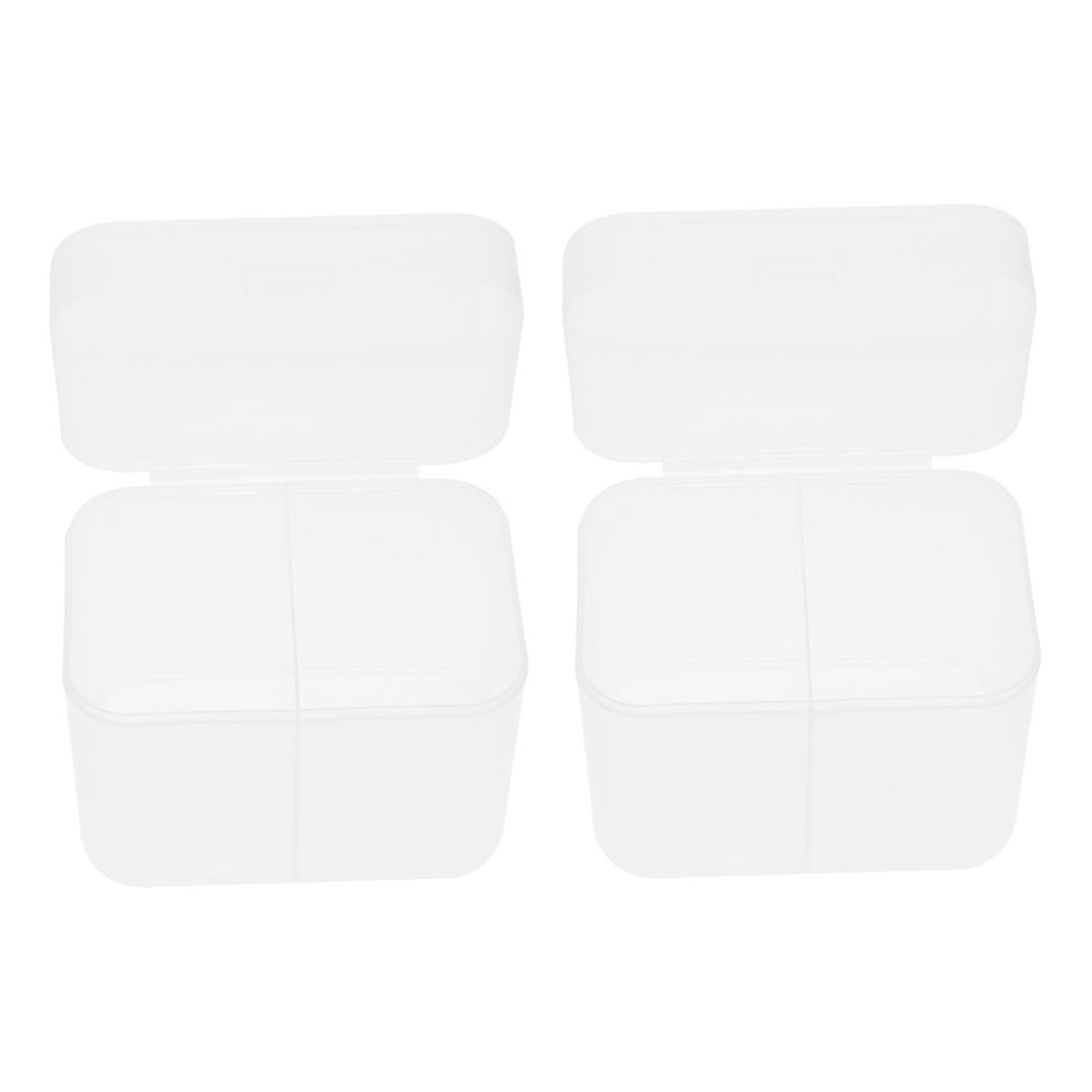 FOYTOKI Cotton Pad Storage Box Set of 2 Nail Art Cotton Organizer Sturdy Acrylic Nail Storage Container for Manicure Tools for Salon and Home Use