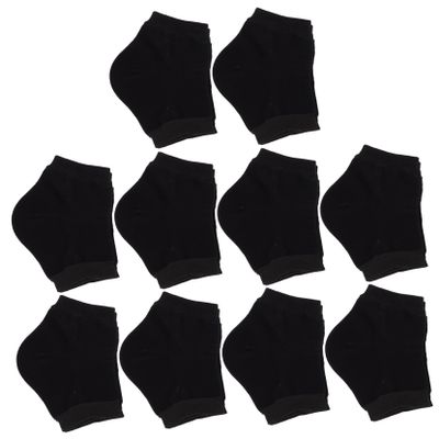 MUCKLILY 10Pairs Moisturizing Heel Protection Socks Crack Gel Sock Covers for Outdoor Use Reusable Toeless Foot Care for Softening and Heel Repair